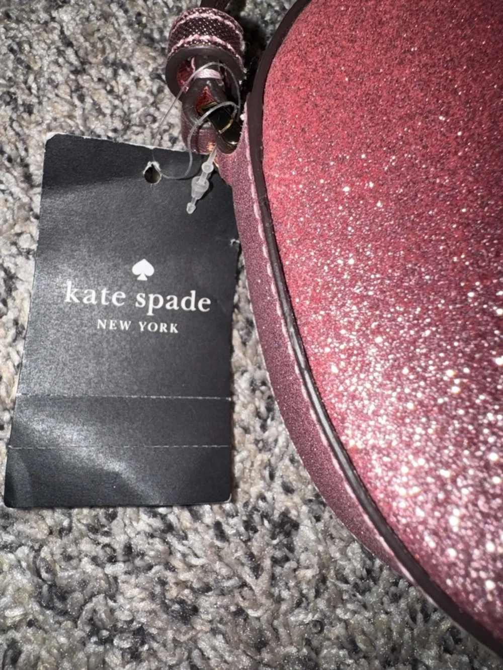 Kate Spade Glitter Crossbody Pink Metallic Sparkle Mini Bag NWT